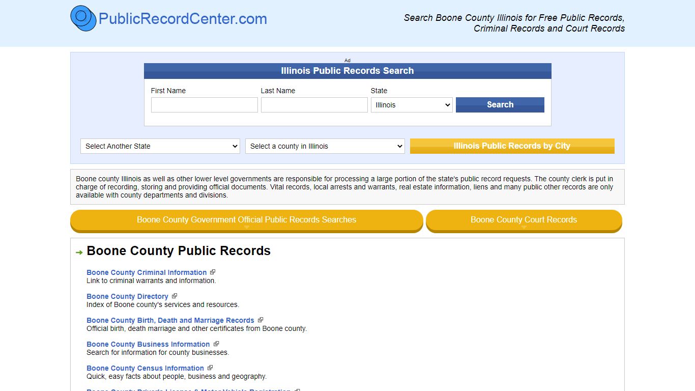 Boone County Illinois Free Public Records - Court Records ...